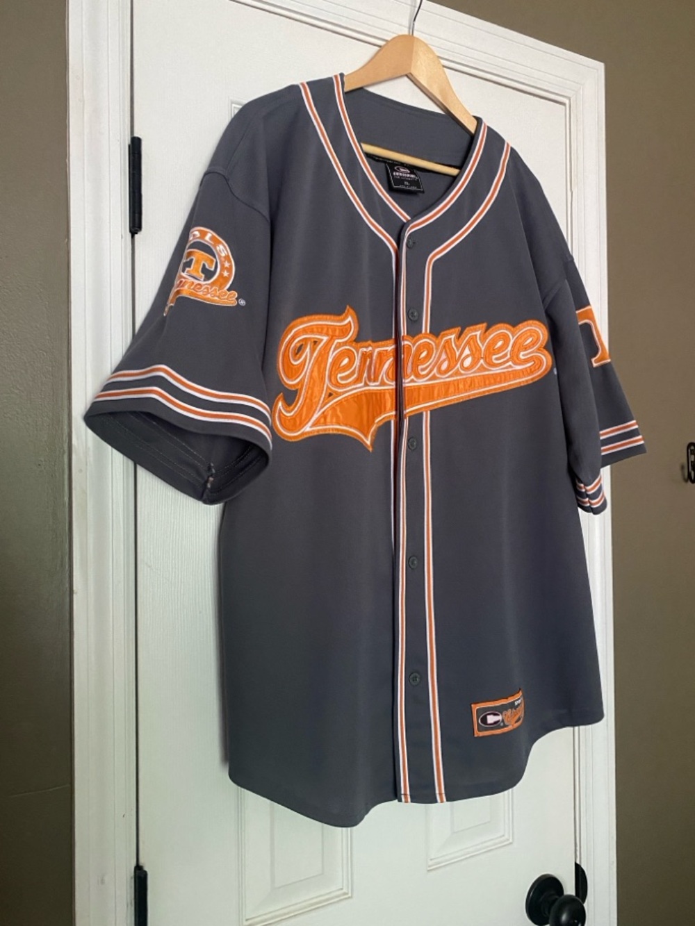 Tennessee Vols Baseball Jersey - Colosseum Grey and Orange Jersey - XL